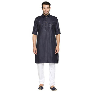 RIYAZ GANGJI LIBAS Pathani Navy Blue