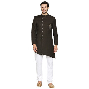 RIYAZ GANGJI LIBAS Festive Sherwani Black