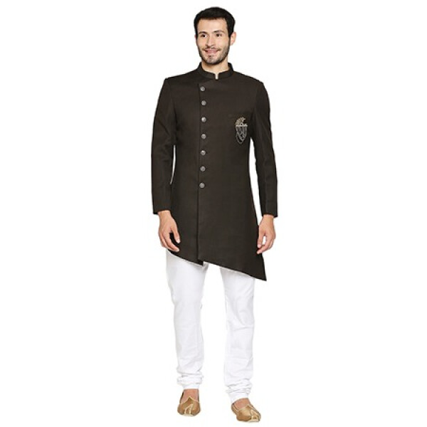 RIYAZ GANGJI LIBAS Festive Sherwani Black
