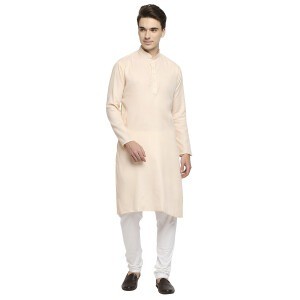 Pale Beige Basic Cotton Kurta With Self Buttons …The Perfect Item To Coordinate With Bundi Jackets Etc